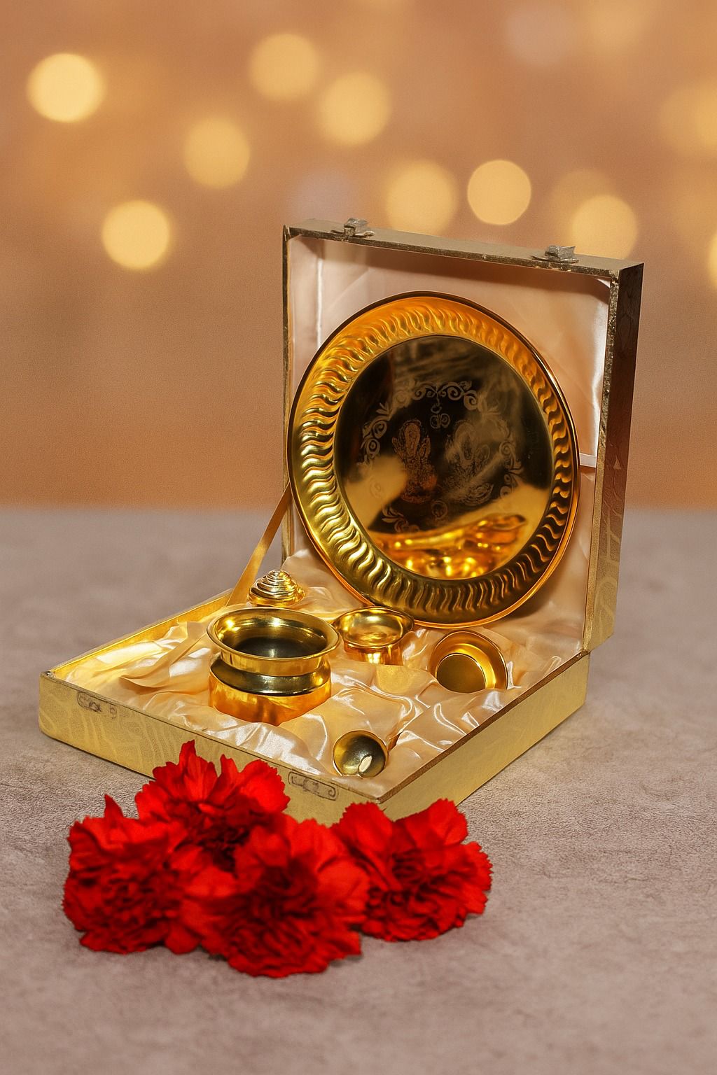 Brass Pooja Thali Gift Set
